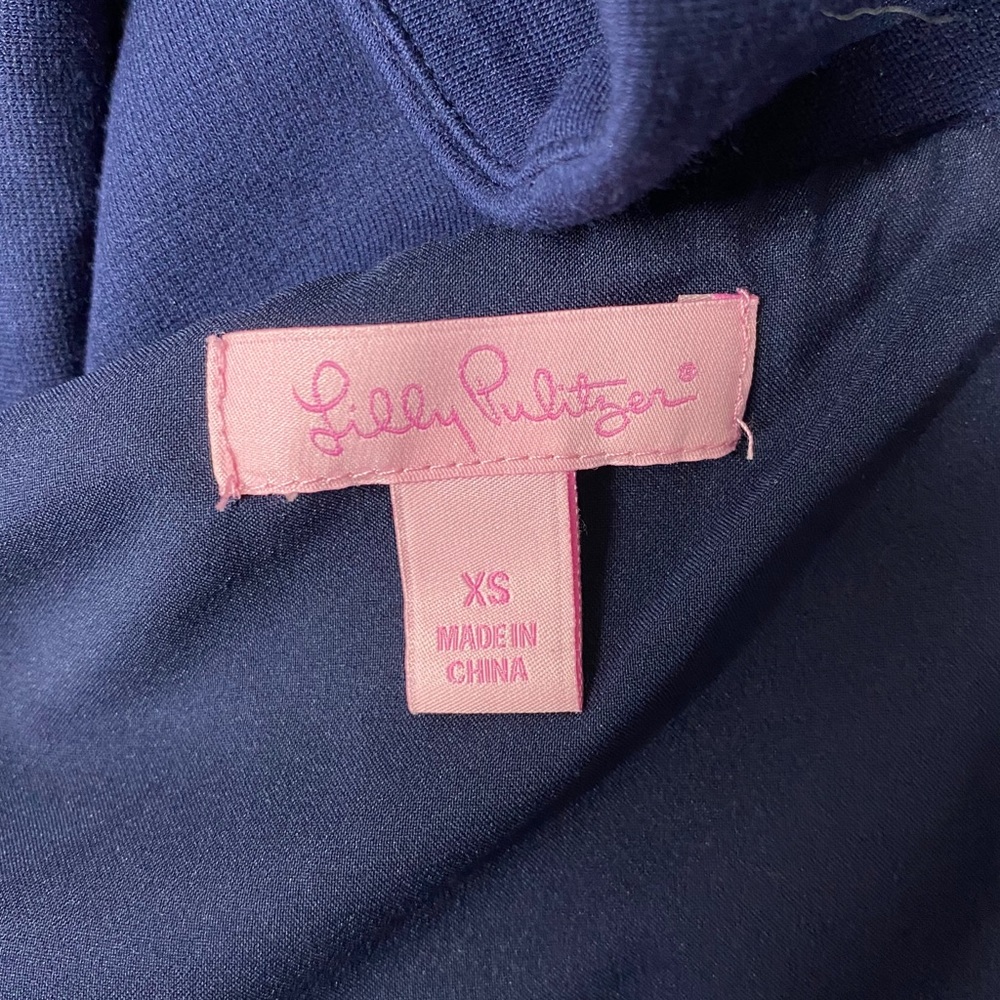 Lilly Pulitzer Finn Shift Ponte True Navy Dress [6017] - Picture 7 of 8